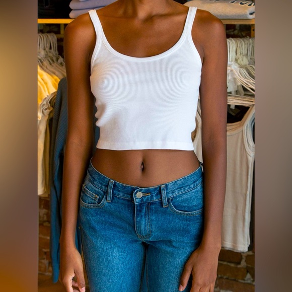 Brandy Melville Beyonca Cropped Tank Haul | White, Faded Navy, Iron Grey - Picture 3 of 5